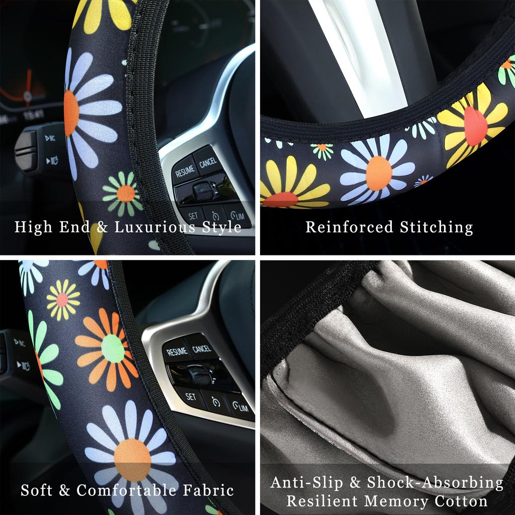 Car steering wheel cover breathable non-slip no inner ring elastic ultra-thin elastic national windmill handle cover