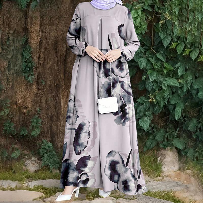 

Абайя, типичная для мусульманок, свободная и повседневная, с уникальным принтом, мусульманская длинная юбка M