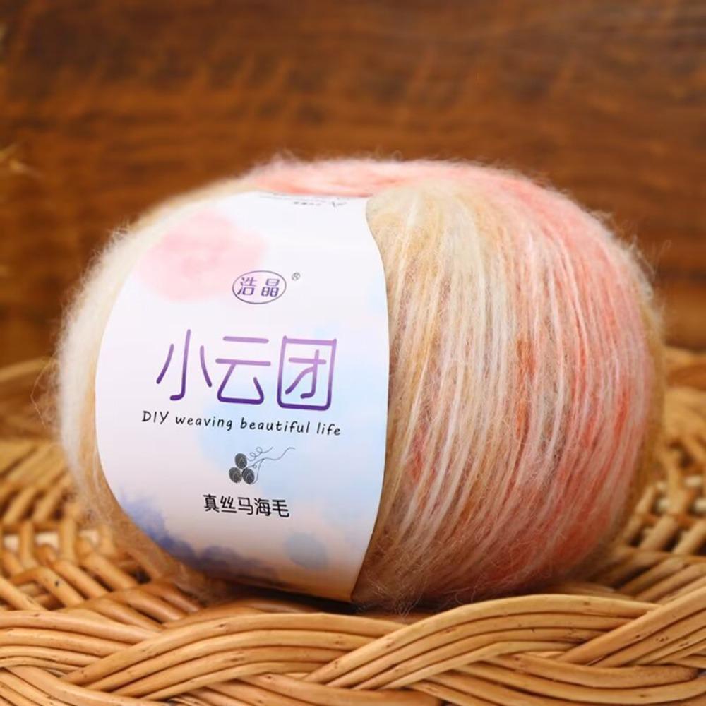 Gradient Crochet Yarn Mohair DIY Hand Knitting Durable Woven Thread  For Bag Blanket