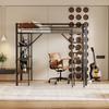 Metal Bed Strong Carrying Capacity with Computer Desk Storage Shelves Ladder Iron Frame Children Bunk Fall Protection Grilles Home Furniture Loft