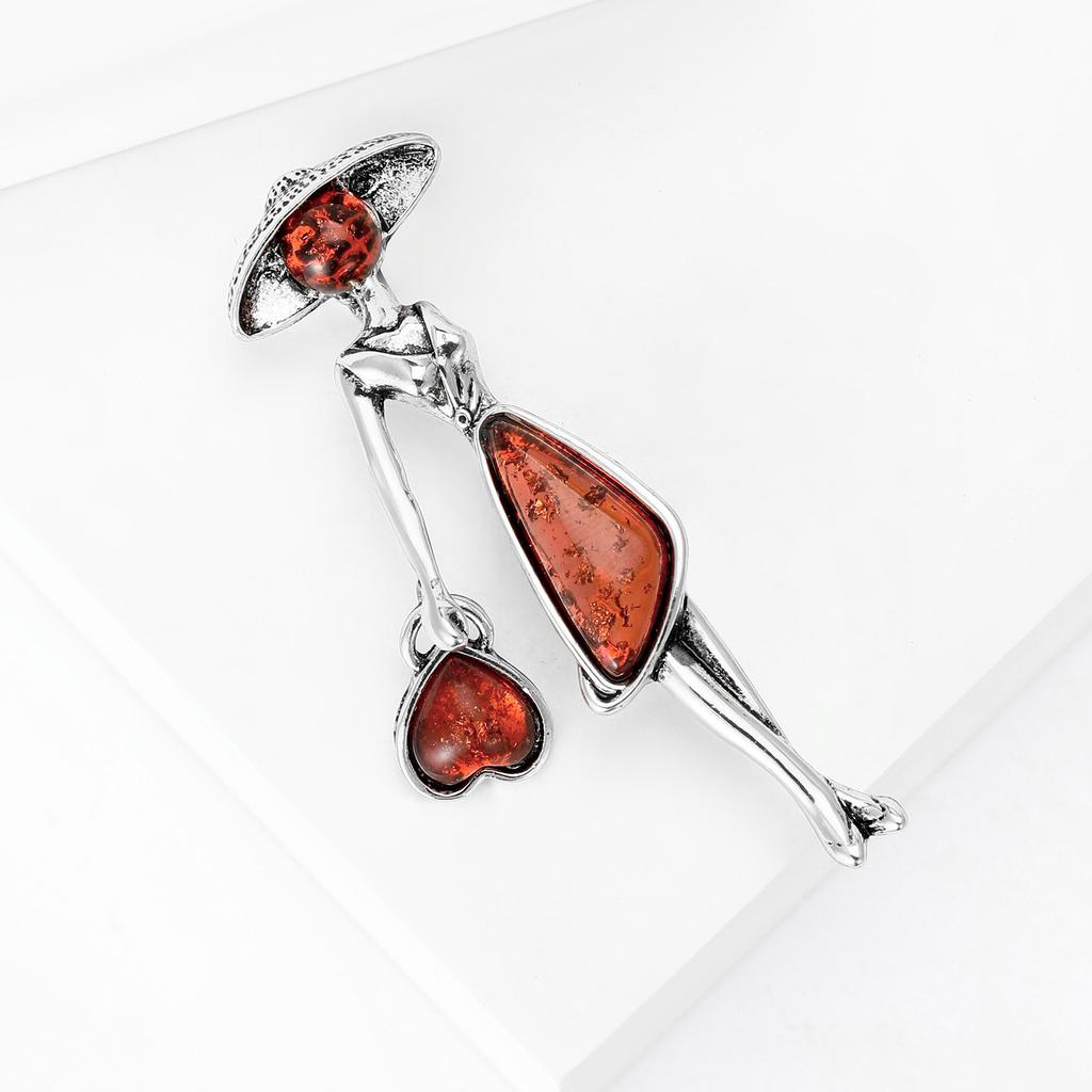 Elegant Sophisticated Walking Girl Pin Vibranting Color Accesory Portable for Children and Trendy Adults Stylish Outfits