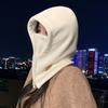 Women S Winter Warm Scarf Hat Integrated Cap For Outdoor Cycling Windproof Solid Color
