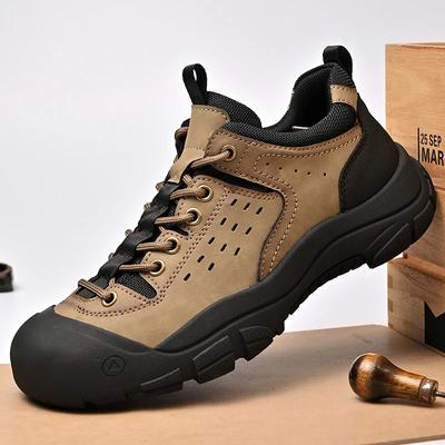 Herren Wanderschuhe Outdoor Rutschfest Luxus Herren Freizeit Kletterschuhe Echtes Leder Dicke Sohle Mode Jogging Herrenschuhe