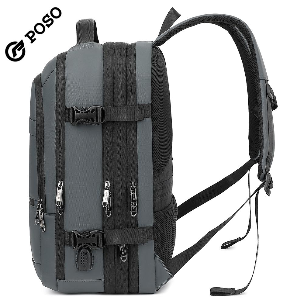 Pánský batoh pro 17/17,3palcový notebook Velkokapacitní 45 l Rozšiřitelný, S nabíjecím portem USB, otevírání o 180°, Kufr o velikosti 22 palců