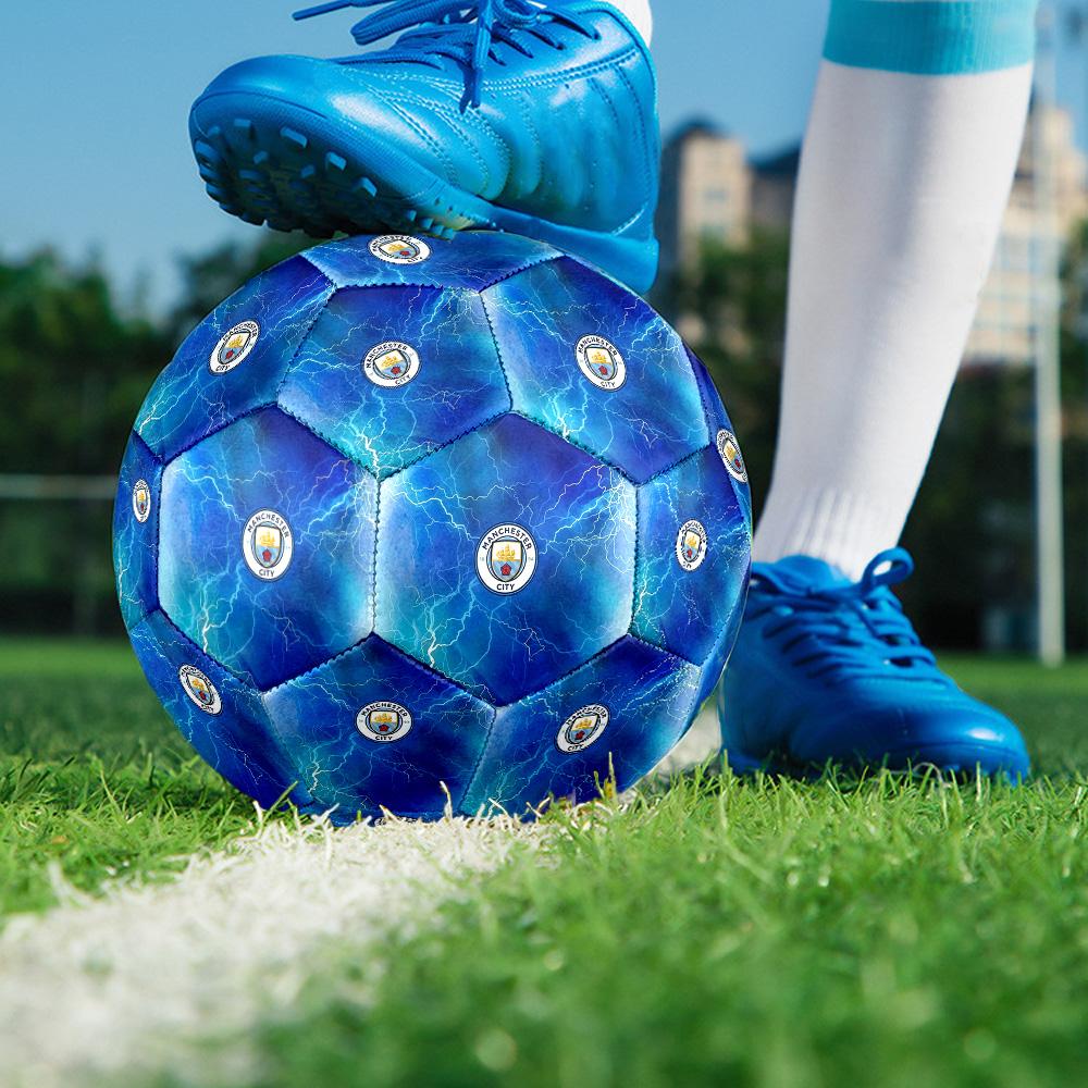 Manchester CitySoccer Ball Colorful All Ages Machine Stitched PVC Competition Ready Durable High-Bounce