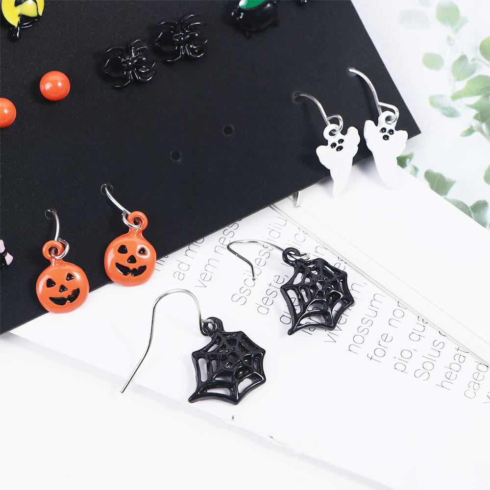 For Girls Ghost Pumpkin Bat Korean Dangle Earrings Halloween Drop Earrings Women Stud Earrings