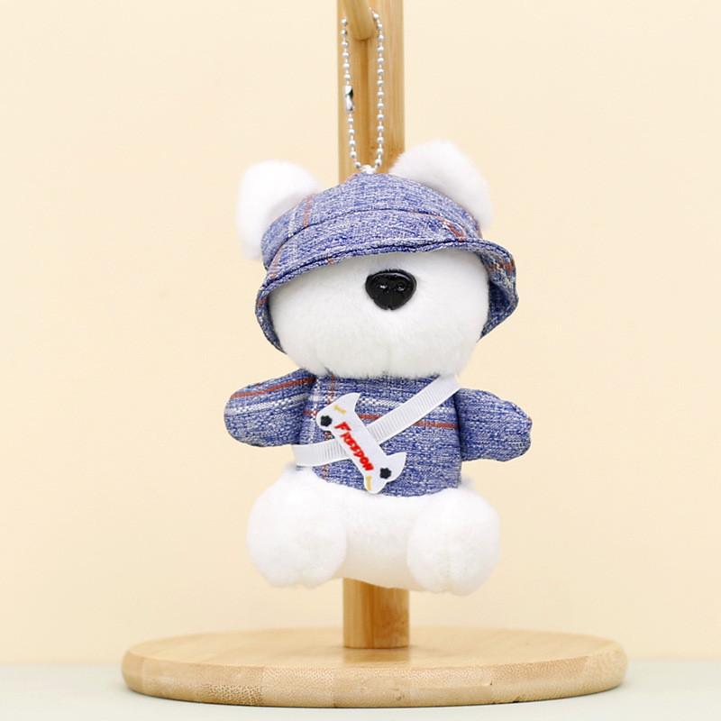 Soft Plush Puppy Keychain Lovable Short-haired Stuffed Animal Bag Charm