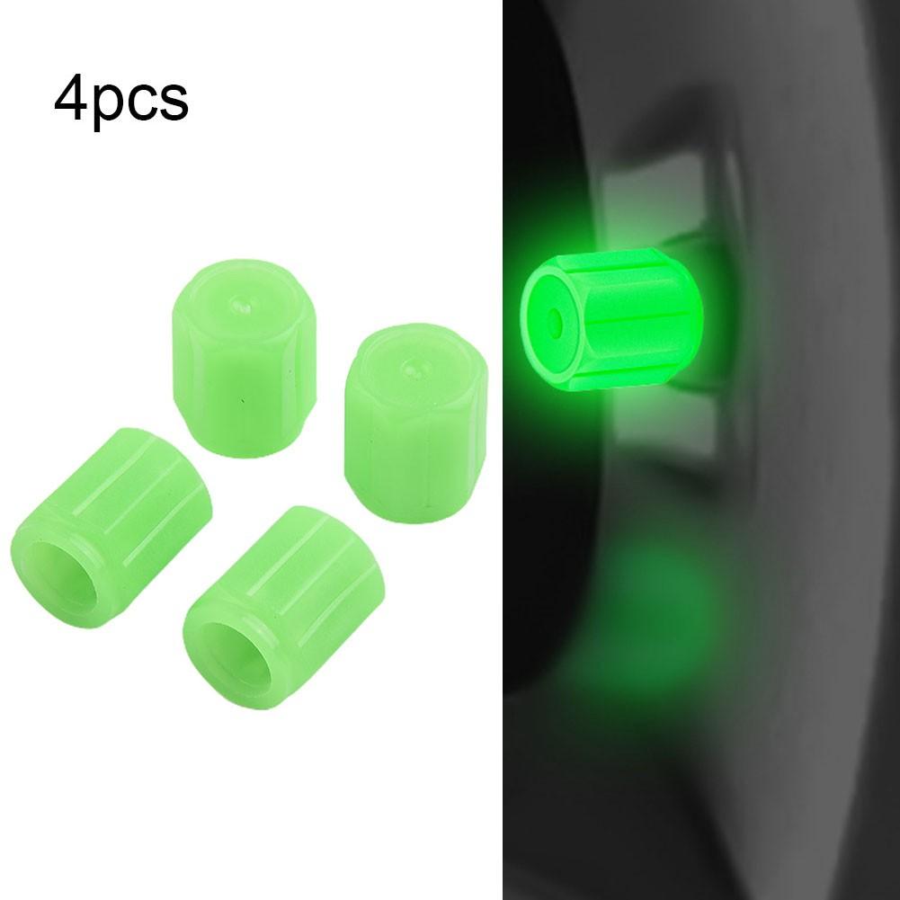 

4* - Универсальный/Флуоресцентный Колпачок ниппеля автомобильной шины Светящийся Колпачок ниппеля шины велосипеда зелёный