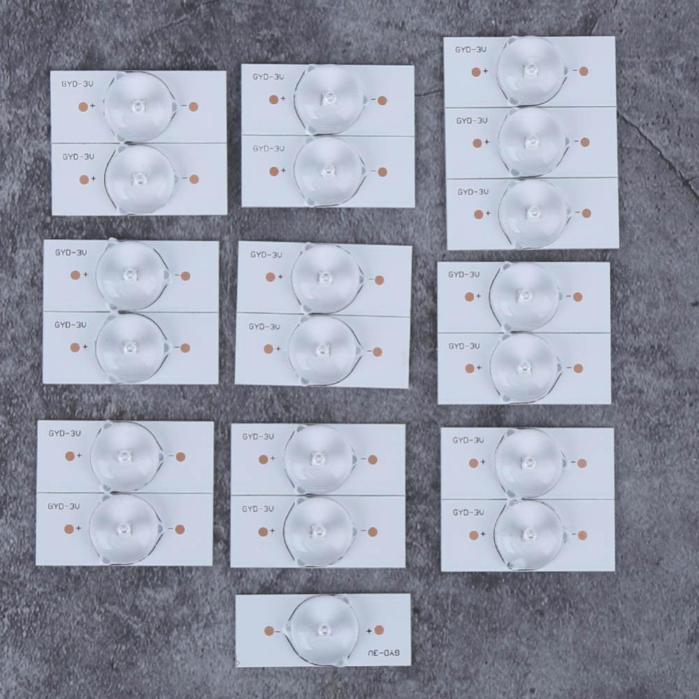 20 PCS 3V SMD Lamp Beads Fiberglass Board SMD LED Lens Replacement Parts Light Bead Strip Lights