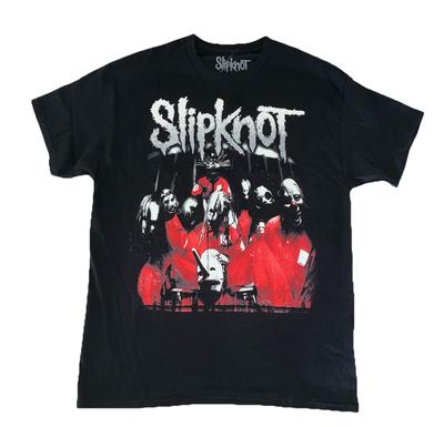 Slipknot T Shirt L Black Surfacing Cover Barcode Logo Double Sided NEW *hole