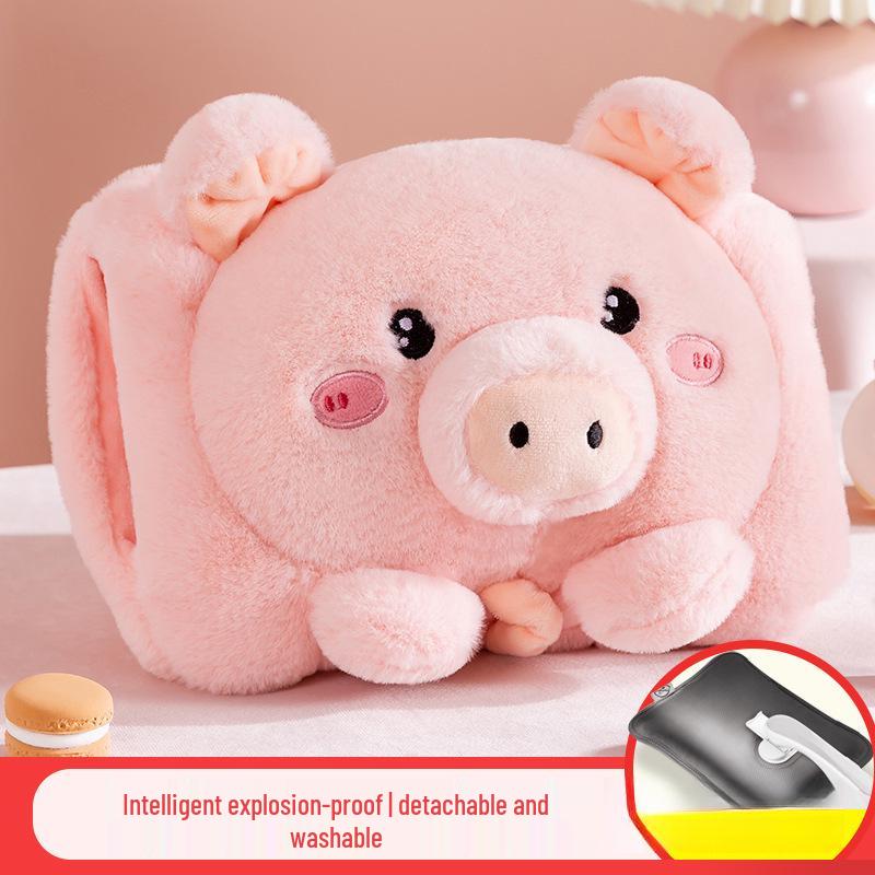 Rechargeable Plush Hot Water Bottle Hand Warmer - Cute Explosion-Proof Design for Baby Girls, Winter Use.