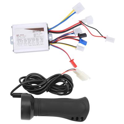 24V 500W Fırçalı Hız Kontrol Cihazı Uzun Kablolu Gaz Kolu ile Elektrikli Bisiklet Scooter Üç Tekerlekli Bisikletler için