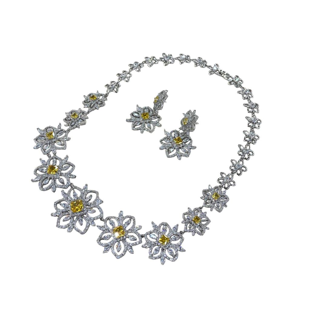 Luxury Jewelry Necklace Style Girl High Sense Dinner Wedding Dress Zircon Earrings Jewelry Set