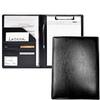 King Jim Binder A4 Clipboard Latuna Foldable Business Card Holder Pen (Black PU Leather) Clip FileBoard StationeryOffice Supplies