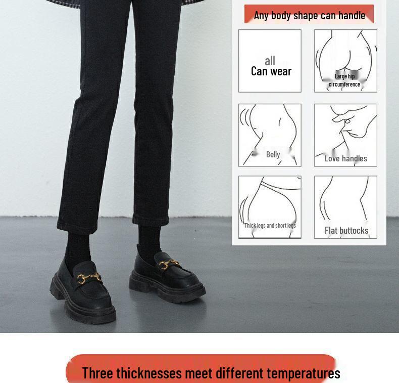 Dámské letní zeštíhlující černé džíny cigaretového střihu s vysokým pasem a rovnými nohavicemi