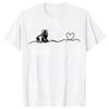 Rough Collie Heartbeat Heart Funny Dog Print T Shirt Men Women Humor Short Sleeve Streetwear Tee Shirt Clothing Summer Top