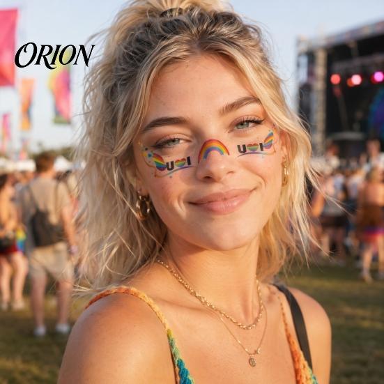 Kids Safe Tattoo Stickers Freckle Temporary Tattoos, Waterproof & Long Lasting Face Stickers, Rainbow Color Makeup Decals for Festival, Party,