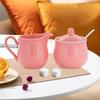 Set Zuccheriera e Lattiera in Ceramica Brocca, Regalo, Porta Zucchero Lattiera Ciotola con Coperchio