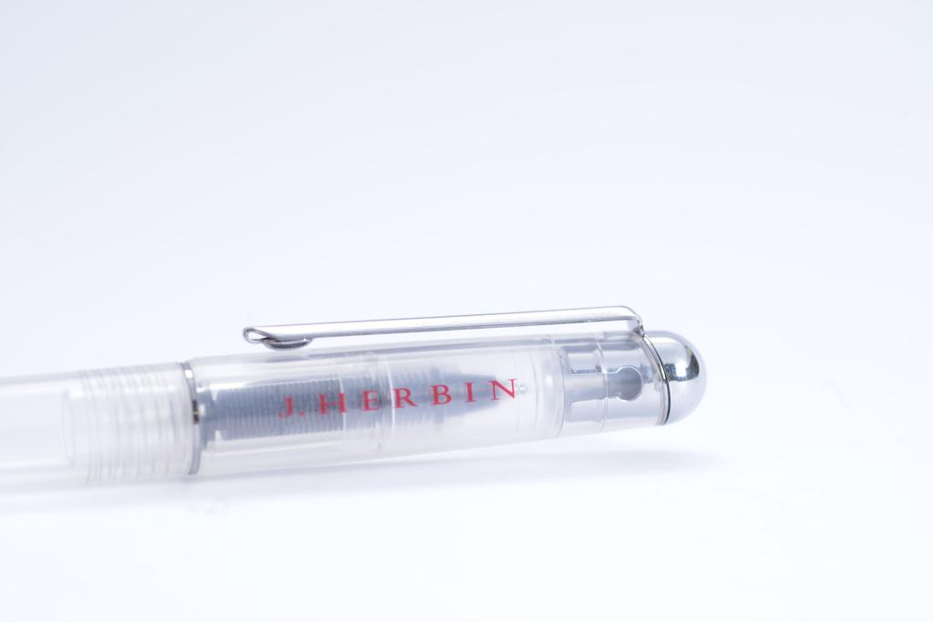 Herbin Rollerball Fine Point for Cartridge Includes One Ink Cartridge Skeletonized Body for Easy Ink Color and Level Check Pen, (0.5mm), Ink, (Blue),