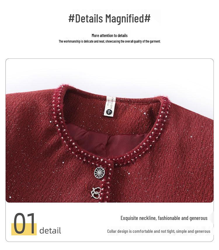 Mom's 2025 Spring-Autumn Fashion Short Jacket for Middle-Aged & Elderly Women - Stylish Little Fragrance Cardigan