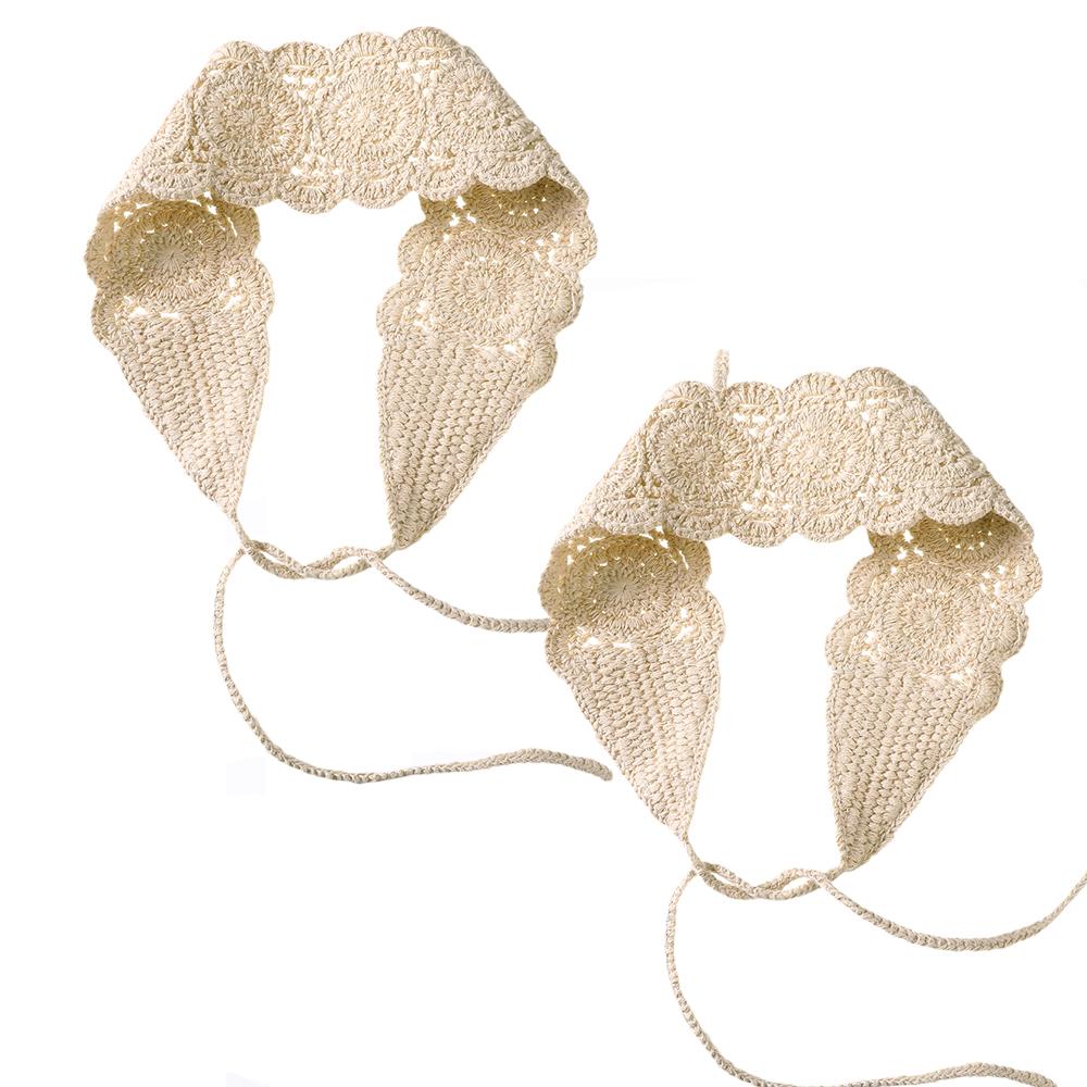 

Весенний дорожный шарф для волос Женский милый милый вязаный вручную повязка на голову Аксессуары для волос Вязаный крючком головной платок Треугольный шарф