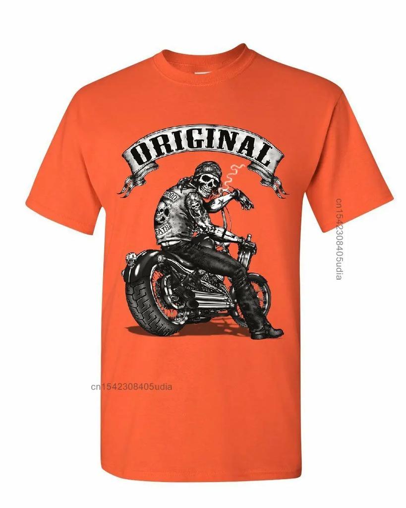 Original Biker Skull T-Shirts Ride Or Die Route 66 Motorcycle Mc New T Shirt Men Summer Design T Shirt