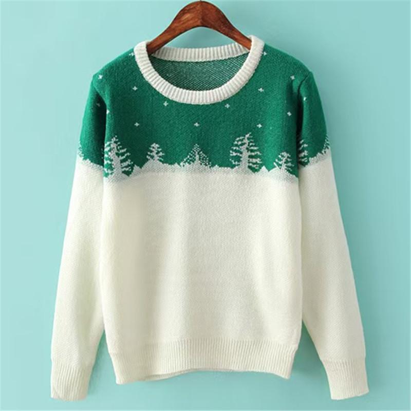 Γυναικείο Πουλόβερ Μακρυμάνικο με Στρογγυλή Λαιμόκοψη, Χρωματικούς Μπλοκ, Άνετη Γραμμή, Μοντέρνο Πλεκτό Πουλόβερ, Πολυτελής Άνετη Εφαρμογή, Κολακευτική και Ευέλικτη Μπλούζα