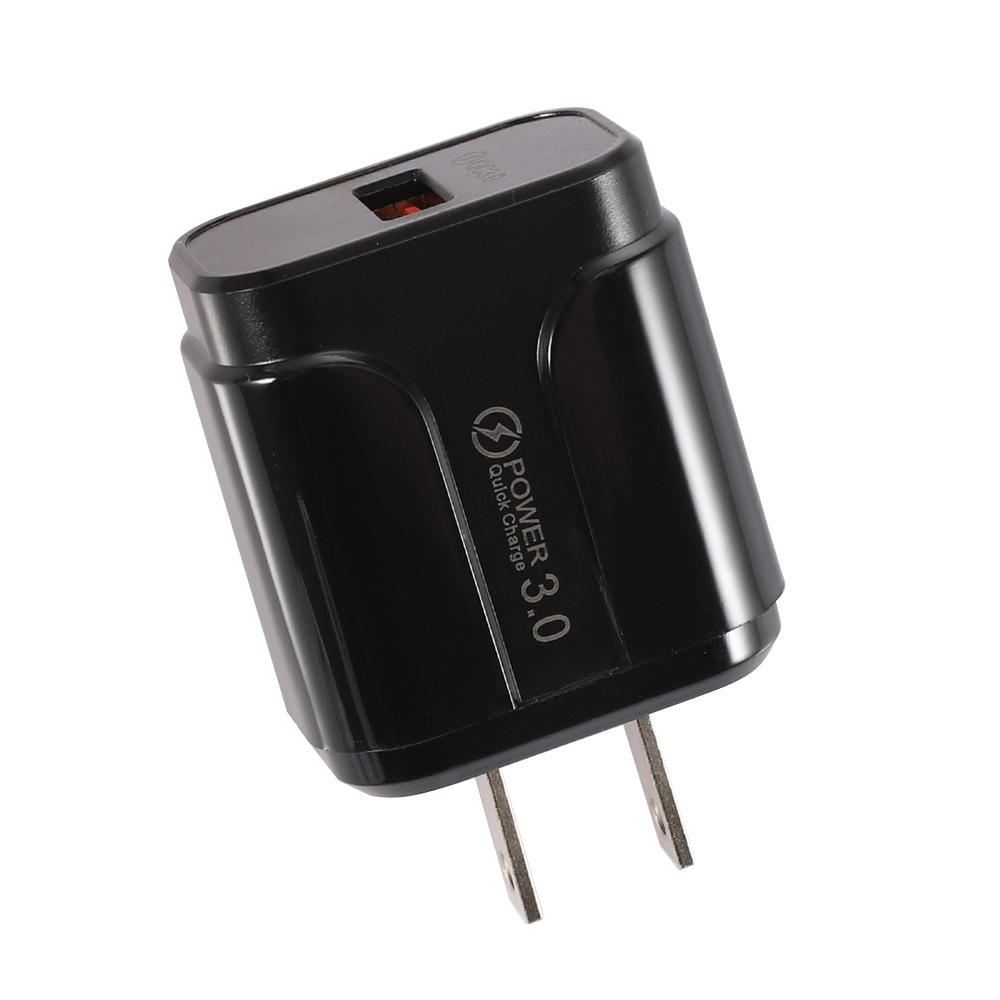 18W QC3.0 Fast Charger Plug with Single USB Port (EU/US Spec)