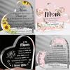 Mom Acrylic Heart Sign Mother'S Day Plaque Ornament Grateful Gift Desk/Table Decor For Mom Holiday Mother Birthday