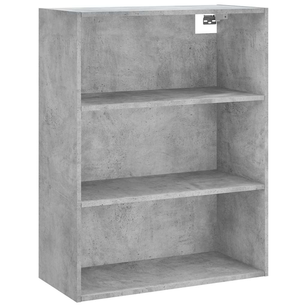 Vidaxl Witrynka, Szarość Betonu 69,5X34X180 Cm Materiał Drewnopochodny