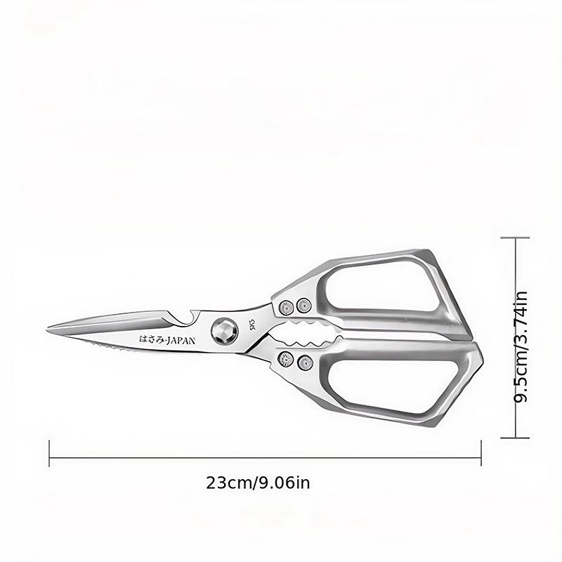 Stainless Steel Multi-purpose Kitchen Shears with Scale & Bone Scraper