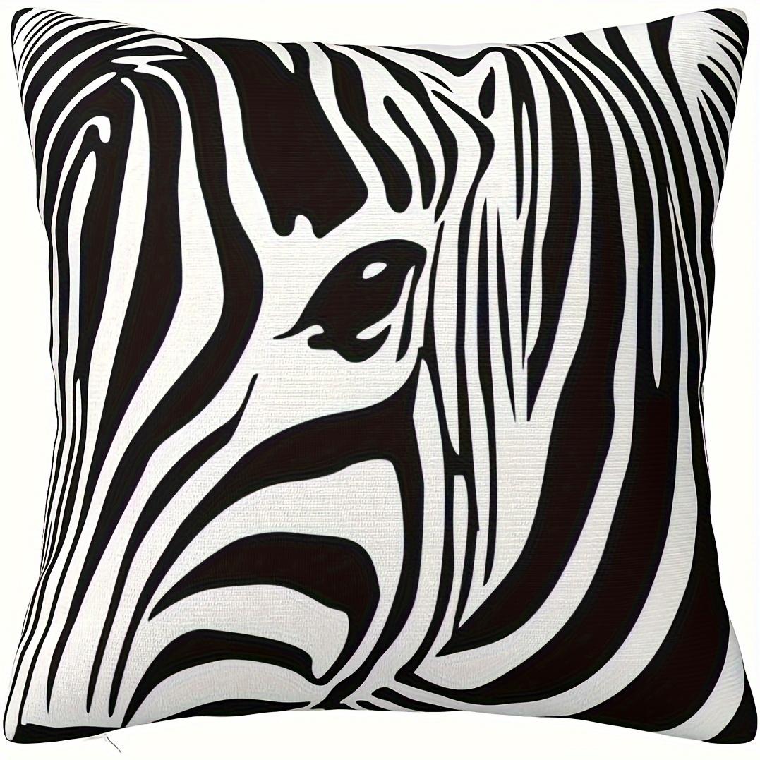 Jessica Chen Unisex 1Pc Chic Zebra Cushion Covers Cozy Chair Living Room Pillowcase Fashion Zipper Sofa Pillow Covers Bedroom Home Decor