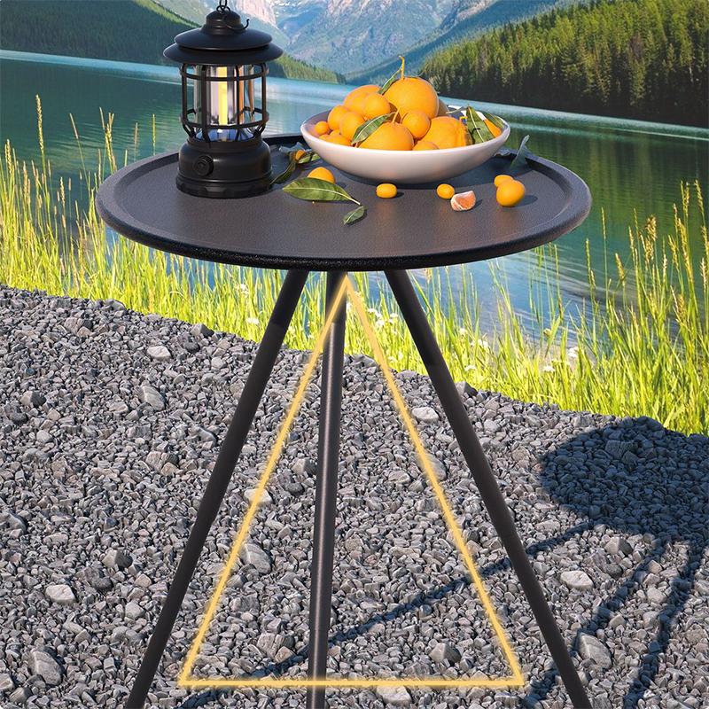 Outdoor Camping Table With/Without Lamp Stand Adjustable Telescopic Dining Table Abs + Steel Pipe For Camping Bbq Picnics