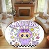 Labubu Print Round Rug, Washable Floor Carpet, For Entryway Dorm Laundry Room Office Study, Home Decor Birthday Christmas Gift