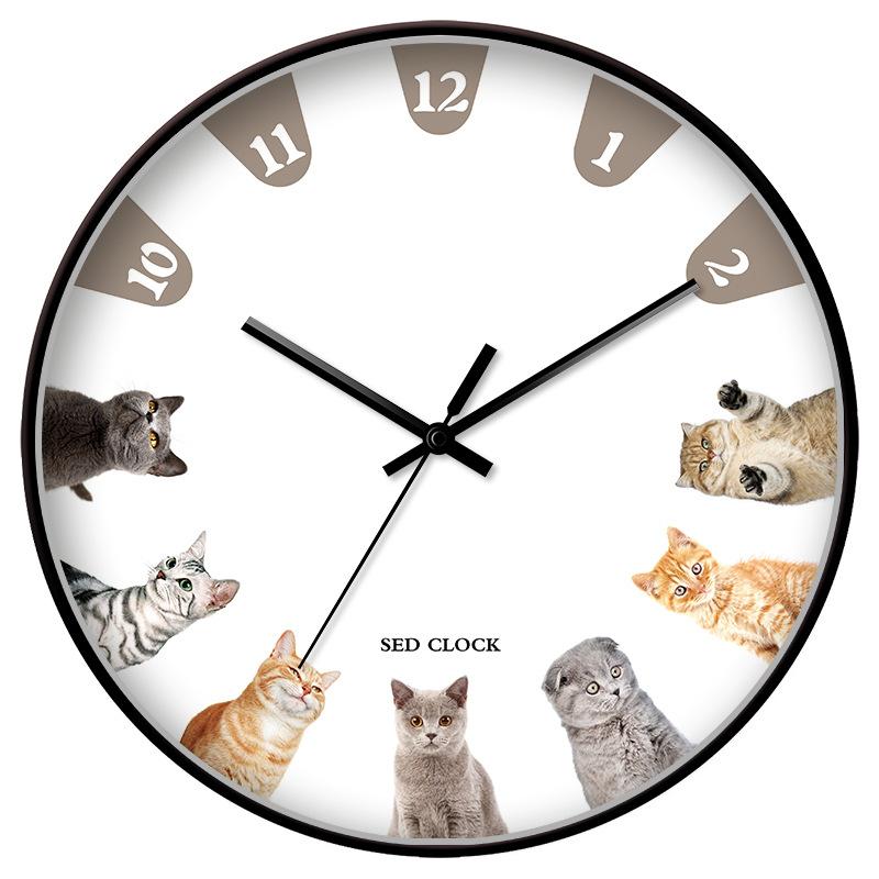 Katzenuhr Wohnzimmerdekoration Wanduhr Personalisierte Kreative Einfache Wanduhr