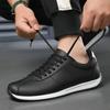 Leisure Running Summer Fashion Anti Slip Mountaineering PU Leather Sports Shoes Tennis Trend  Hot Selling Men White Flat Shoes