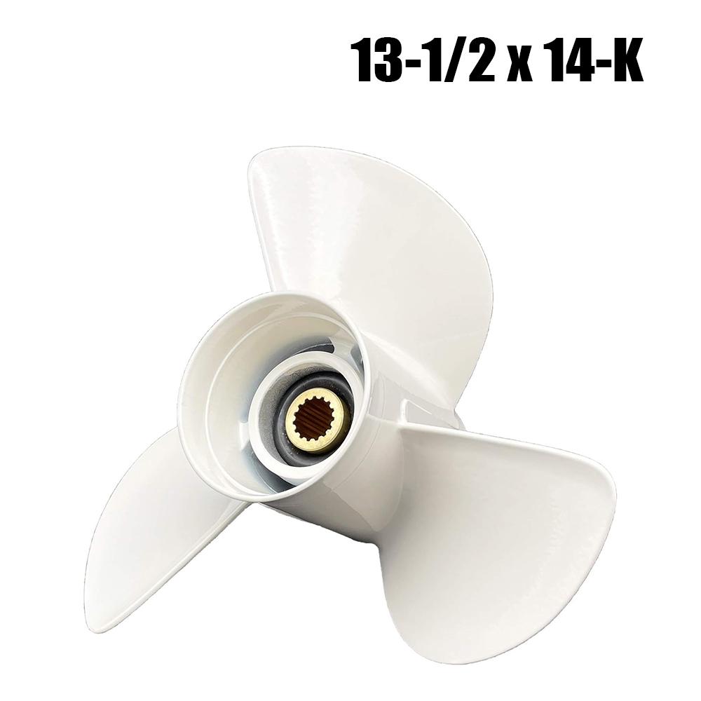 Outboard Propeller 13 1/2 x 14-K Aluminum Propeller For Yamaha 50-130HP Outboard Propeller OEM No.6E5-45958-00-EL белый