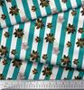 Soimoi Grey Japan Crepe Satin Fabric Stripe & Clematis Floral Print Sewing Fabric metre 42 Inch