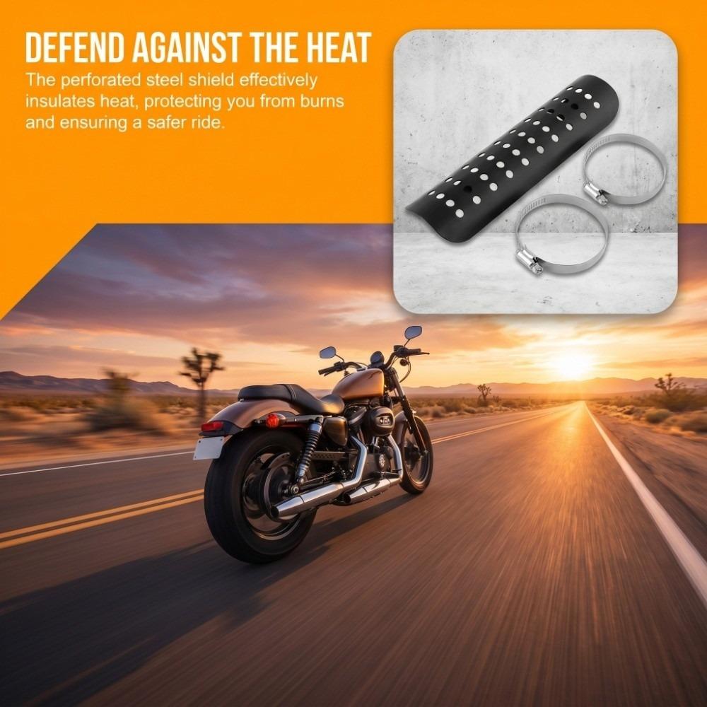 Aluminum Motorcycle Heat Shield Ventilation Hole Exhaust Pipe Covers Exhaust Heat Cover