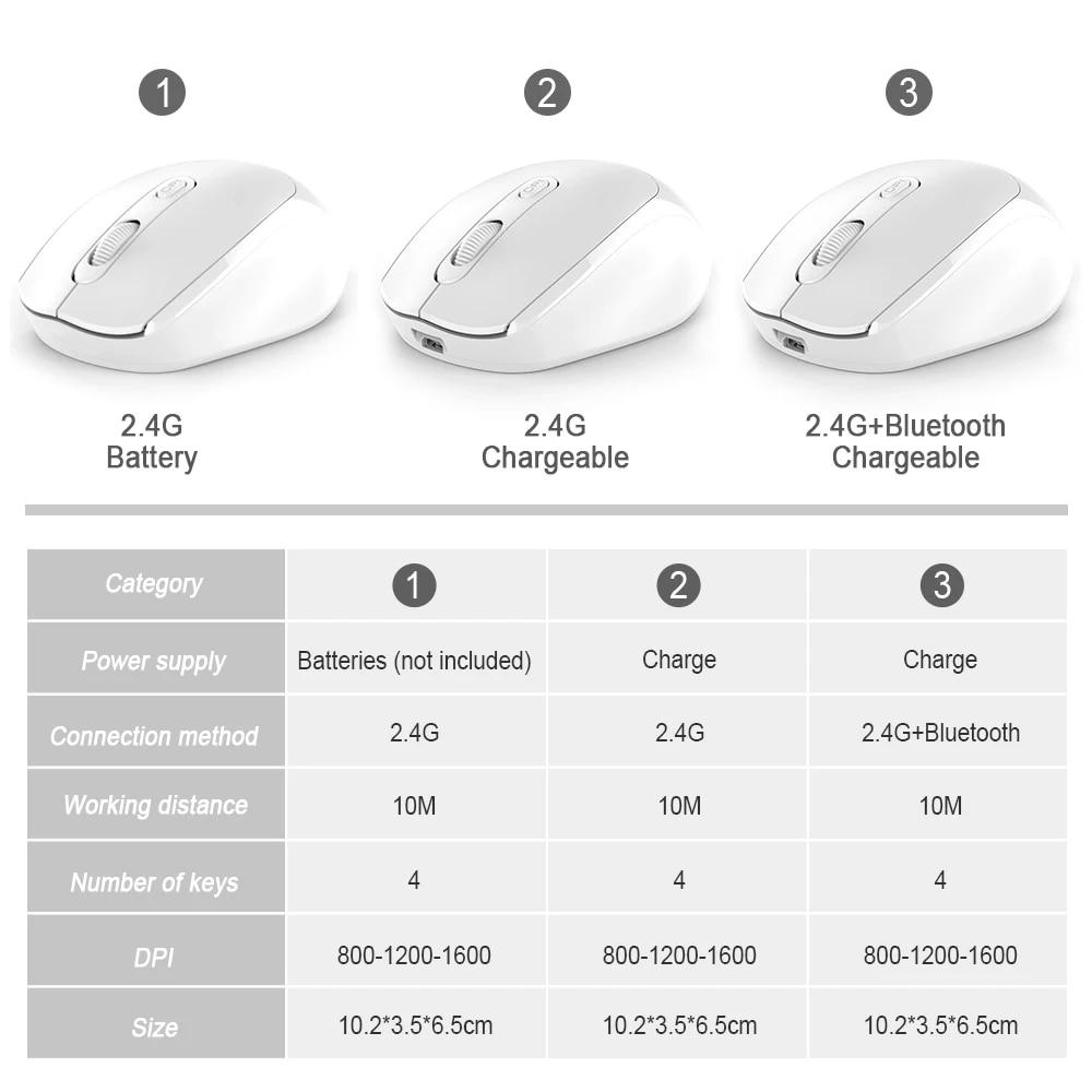 Drahtlose Maus 2,4G Bluetooth Ergonomische Optische PC Laptop Schnurlose Mäuse für Windows Computer Büro