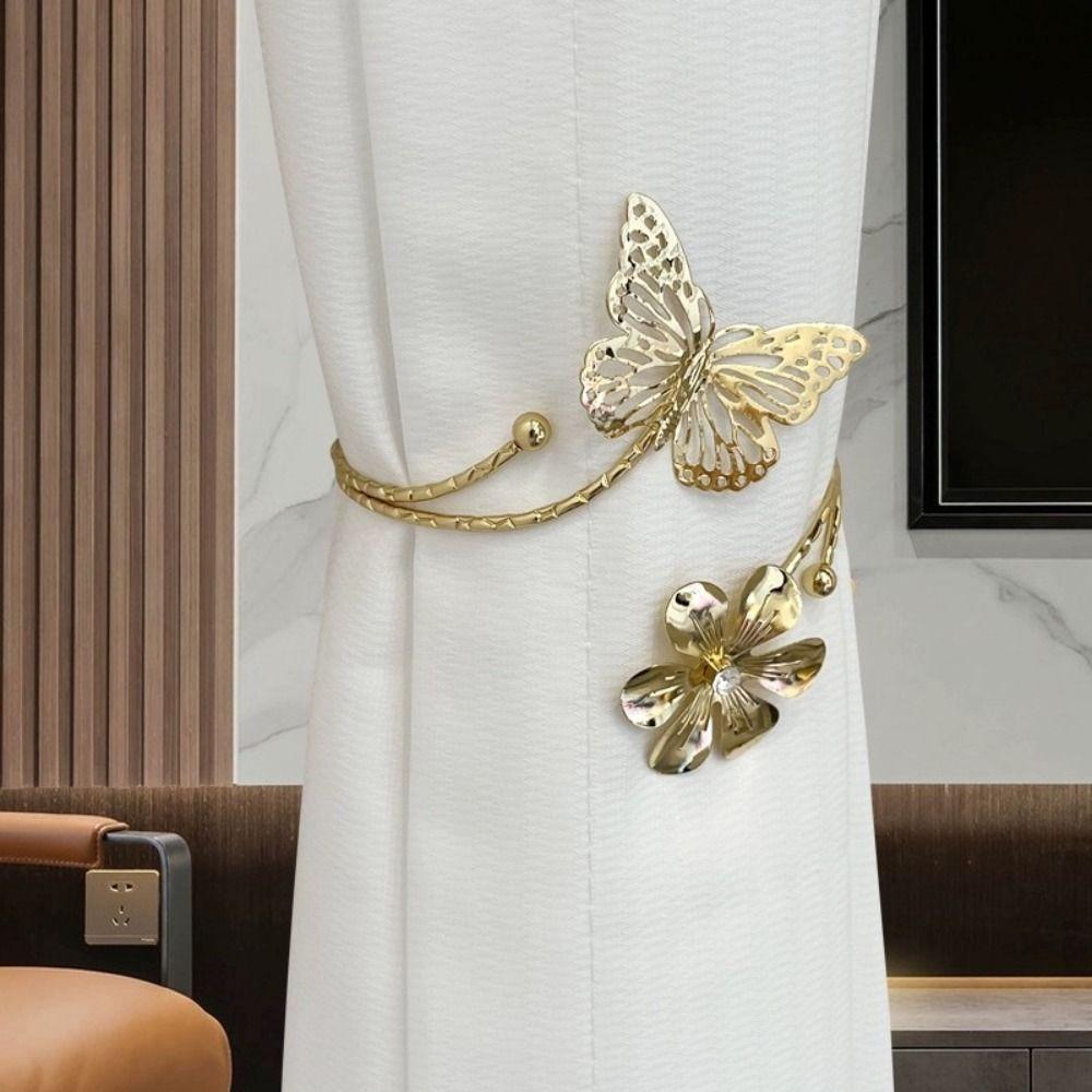 Metal Butterfly Curtain Tieback Flower Leaves Shape Curtain Straps Clips  Home Decoration