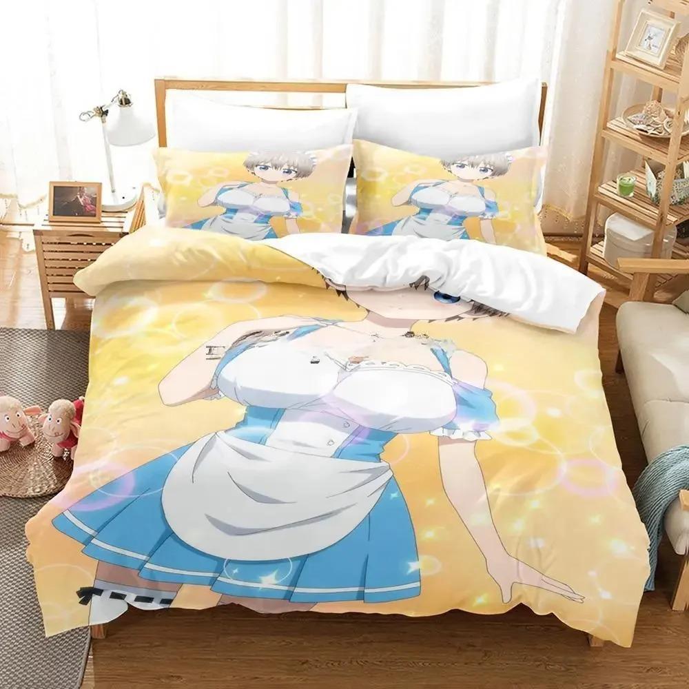 3D Anime Uzaki-chan Wants To Hang Out! Bedding Set Single Twin Full Queen King Size Bed Set Adult Kid Bedroom Duvet Cover Sets