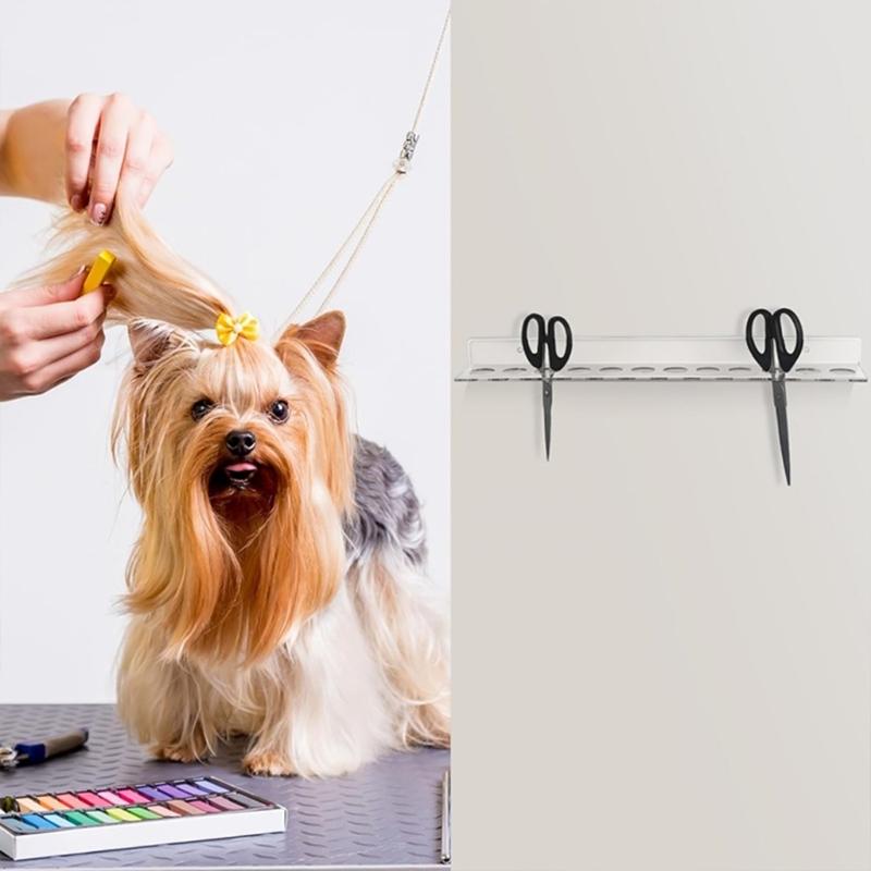 Wall Mounted Scissor Holder 12 Slot Clear Acrylic Organizers Space Saving Tool Storage for Home Office Craft Room