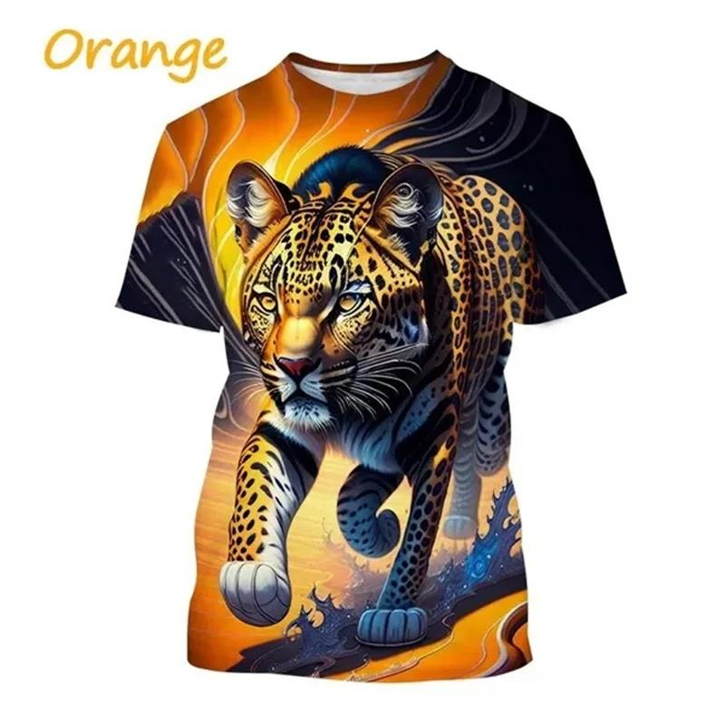 

Summer Fashion New Men s Printed T-shirt with Animal Tiger Pattern Plus Size Comfortable Casual Round Neck Short Sleeve Top 6XL