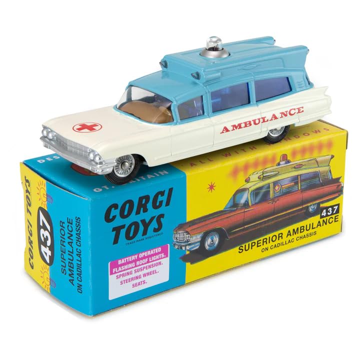 

Corgi Cadillac Ambulance CORGI Superior Ambulance Reproduction 1/54 Blue/White