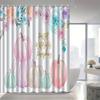 Watercolor Pumpkin Shower Curtain , Machine Washable Polyester with Hooks, Vibrant Floral Pumpkin Design for All-Season Use