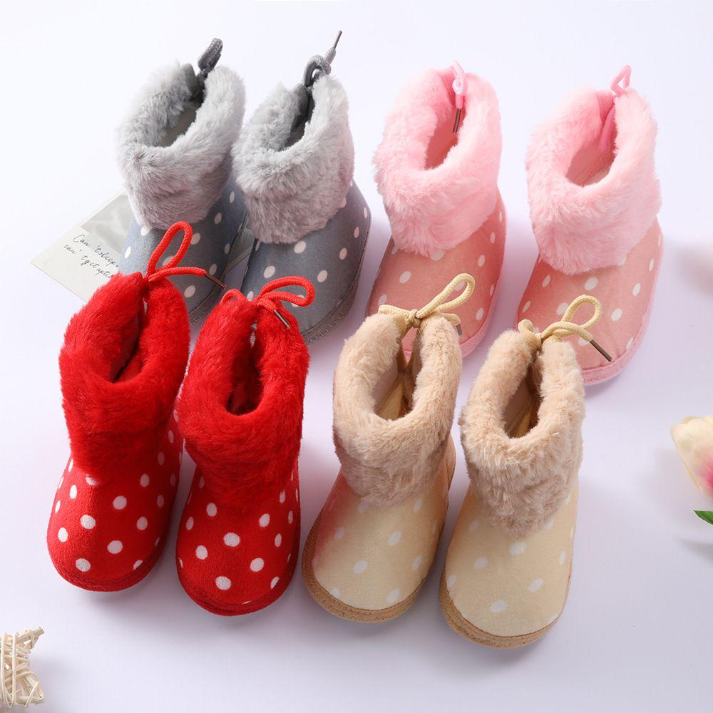 Toddler Cozy Fleece Soft Sole Non-Skid Boots First Walking Shoes Baby Snow Boots Infant Shoes