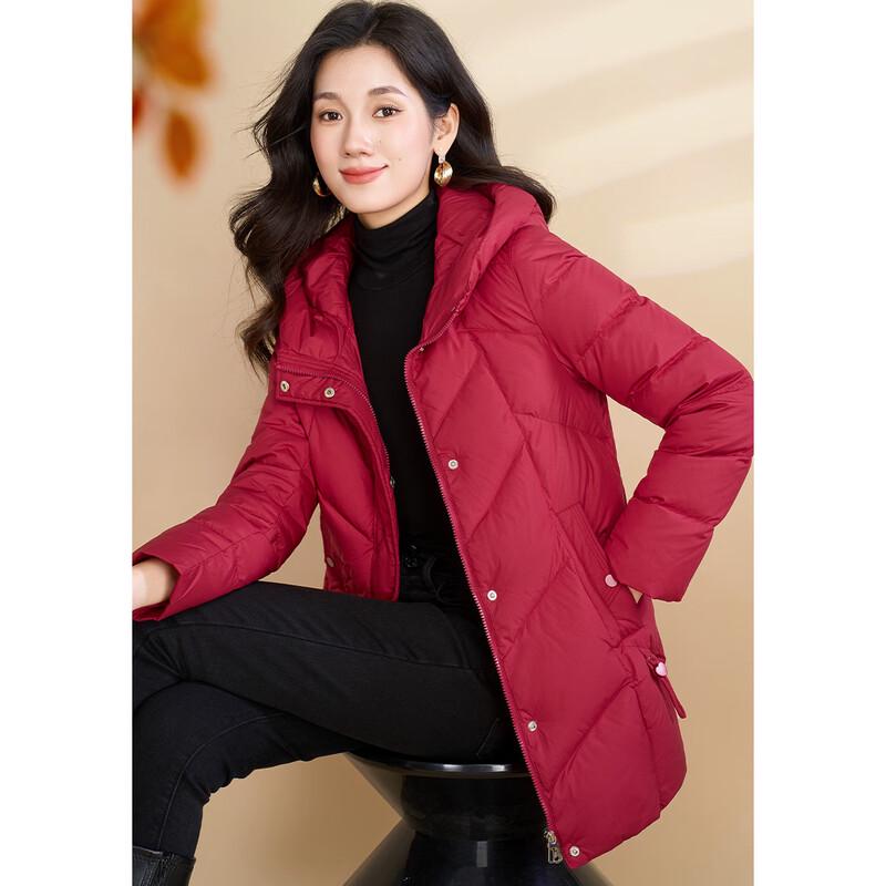 

Kebell Women s Thick Hooded Mid-Length Down Jacket L