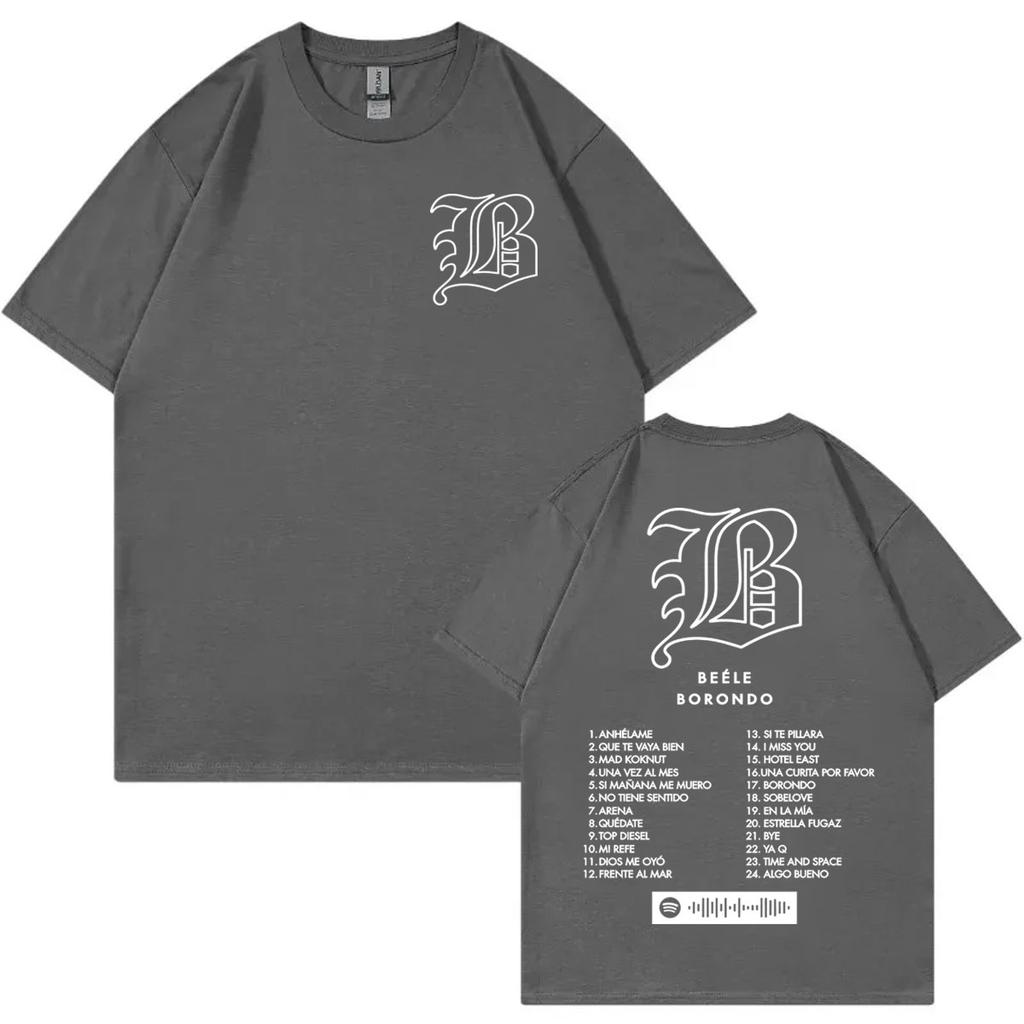 T-shirt Imprimé Album du Chanteur Beele Borondo T-shirts Oversize Mode Haute Qualité Unisexes Unisexes Coton Décontracté Manches Courtes T-shirts