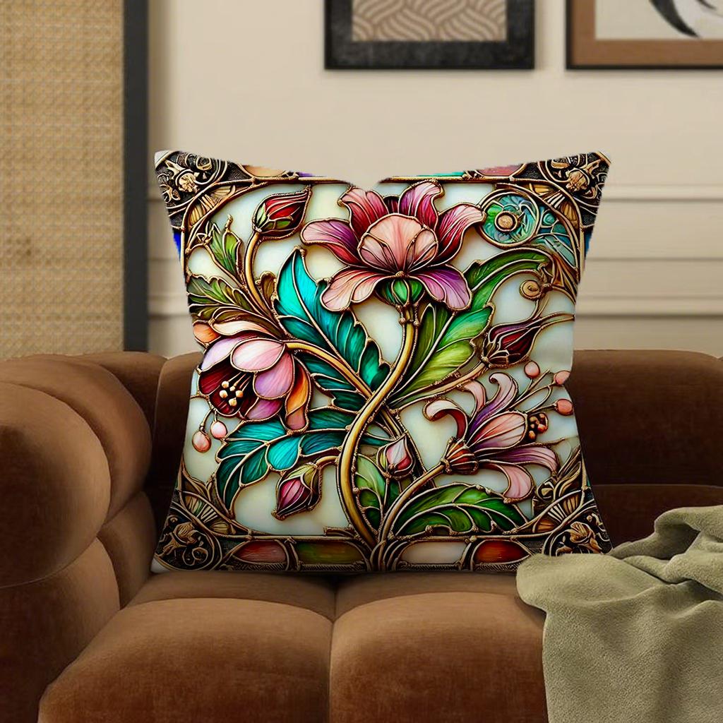 

Colorful Floral Pillowcases for SofaSuitable for sofa car bedroom decorative cushion cover pillow cover 16x16Inch